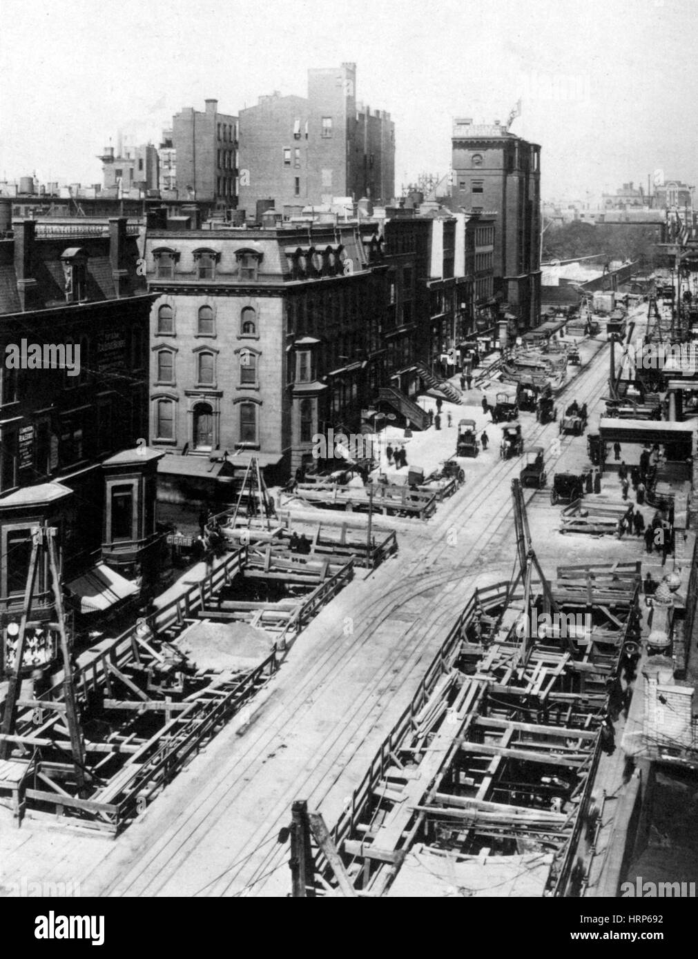 La metropolitana di New York la costruzione, 1903 Foto Stock