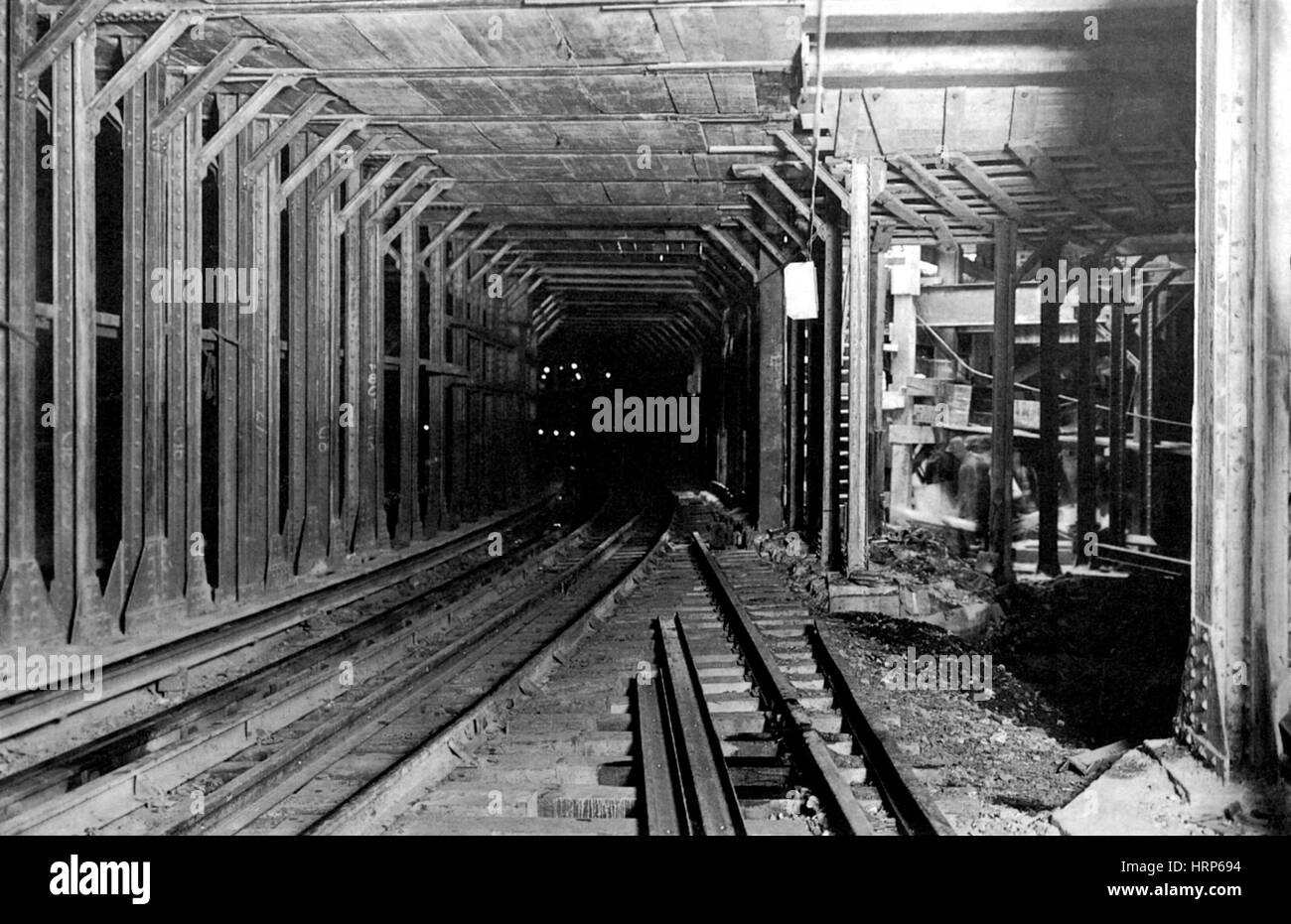 La metropolitana di New York la costruzione, 1915 Foto Stock