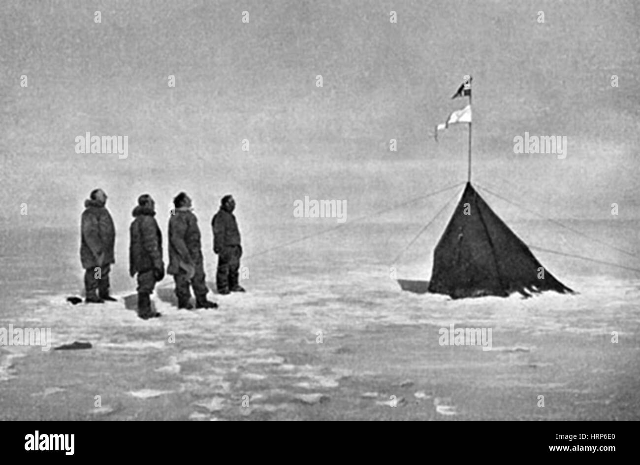 Polo Sud Expedition, bandiera norvegese, 1911 Foto Stock