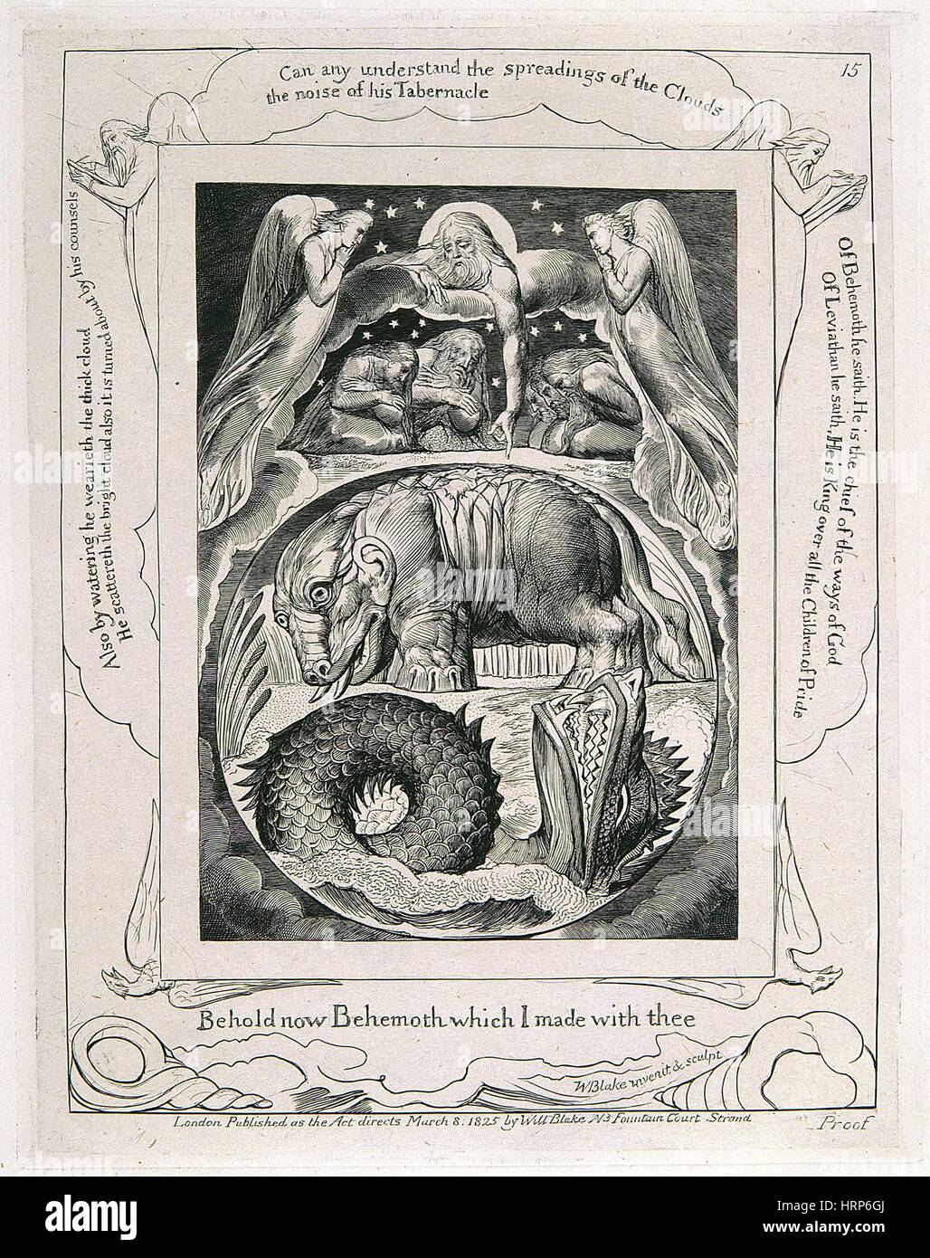 William Blake "Behemoth e Leviathan' Foto Stock