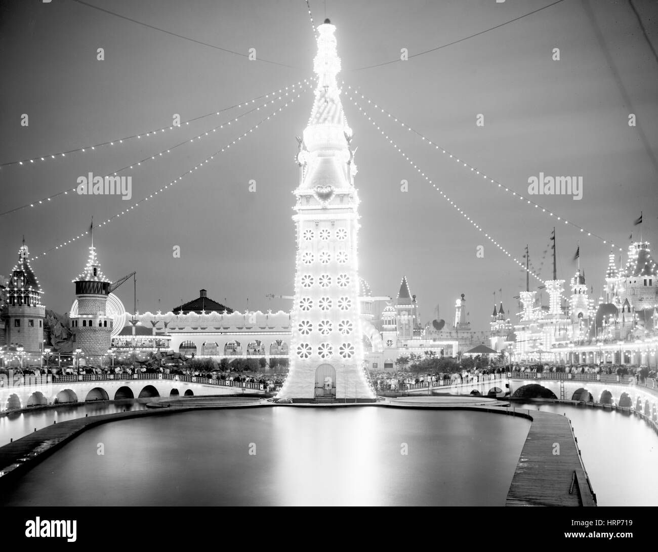 Coney Island, Luna Park Tower elettrico, 1903 Foto Stock