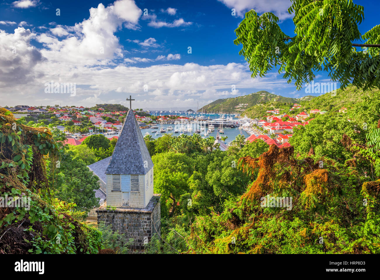 Saint Barthelemy Carribean vista da dietro Foto Stock