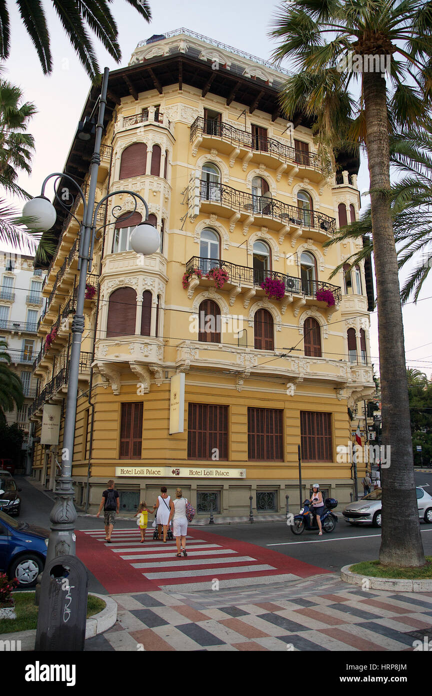 Hotel Lolli Palace a Sanremo, Provincia di Imperia, Italia Foto Stock