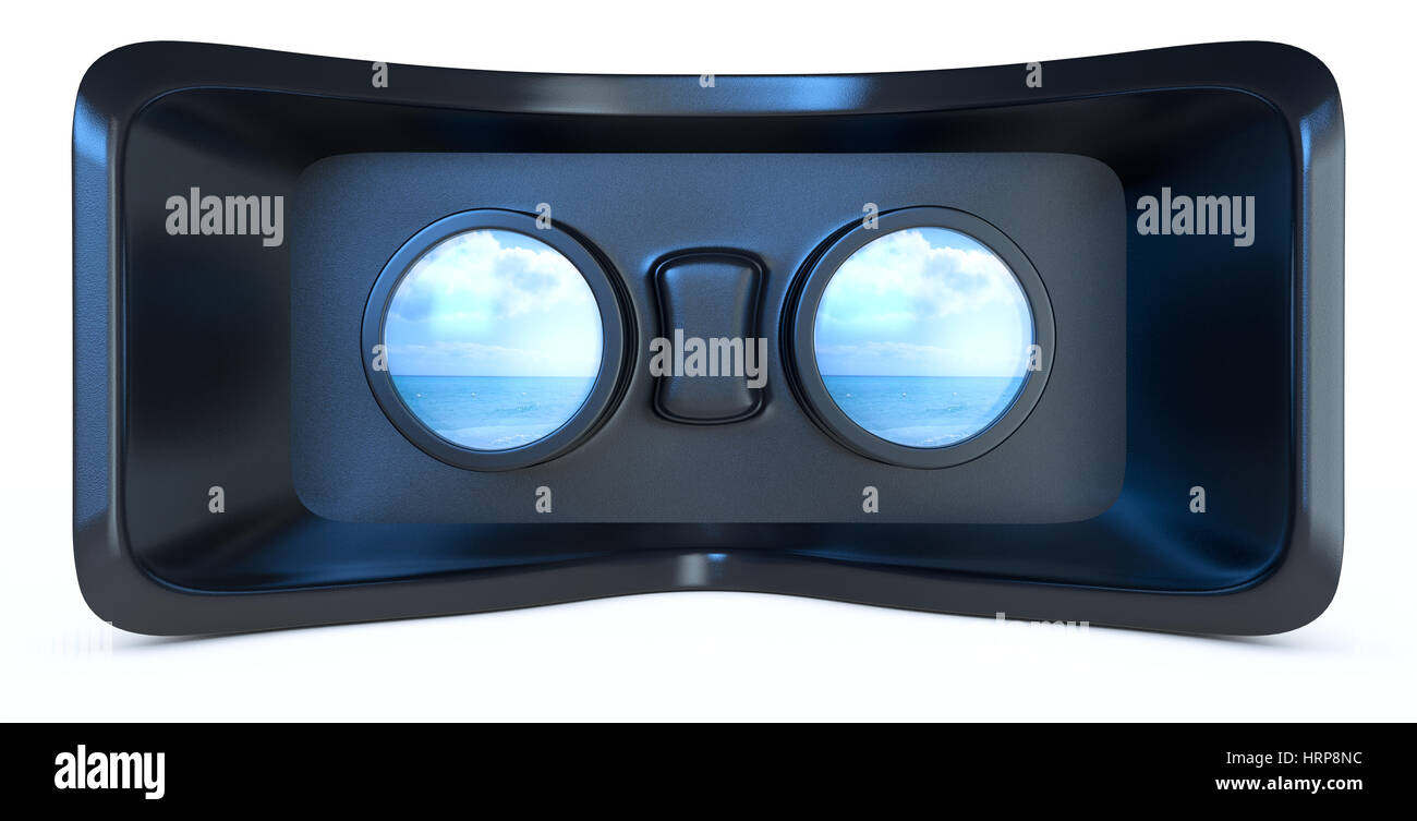 Occhiali per realtà virtuale su sfondo bianco (3d rendering) Foto Stock