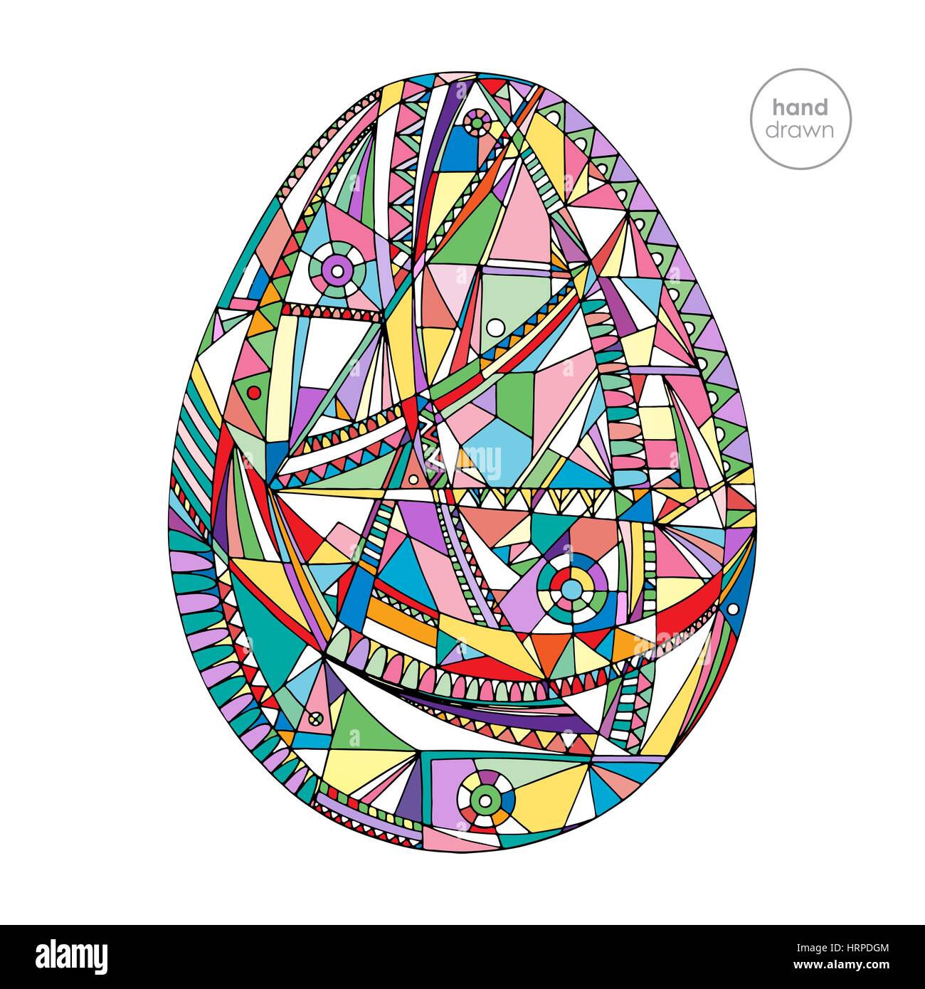 Uovo di Pasqua illustrazione vettoriale. Disegnato a mano vacanze astratto dello sfondo. Illustrazione Vettoriale