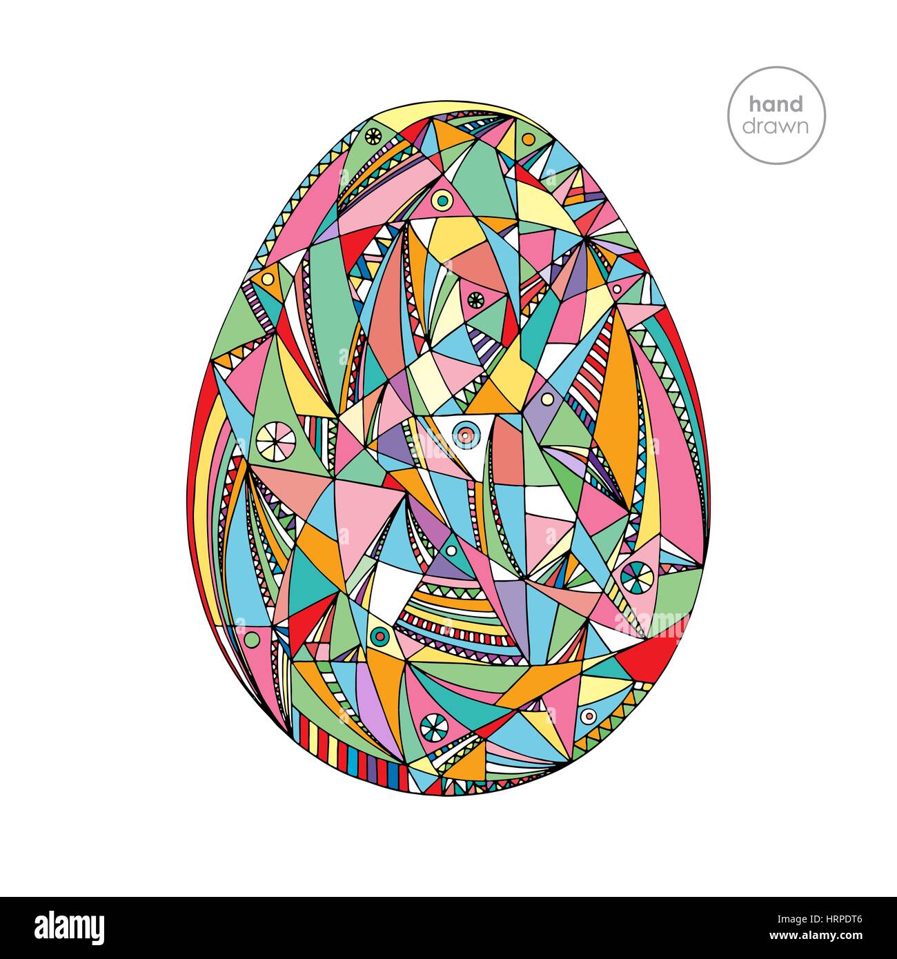 Uovo di Pasqua illustrazione vettoriale. Disegnato a mano vacanze astratto dello sfondo. Illustrazione Vettoriale