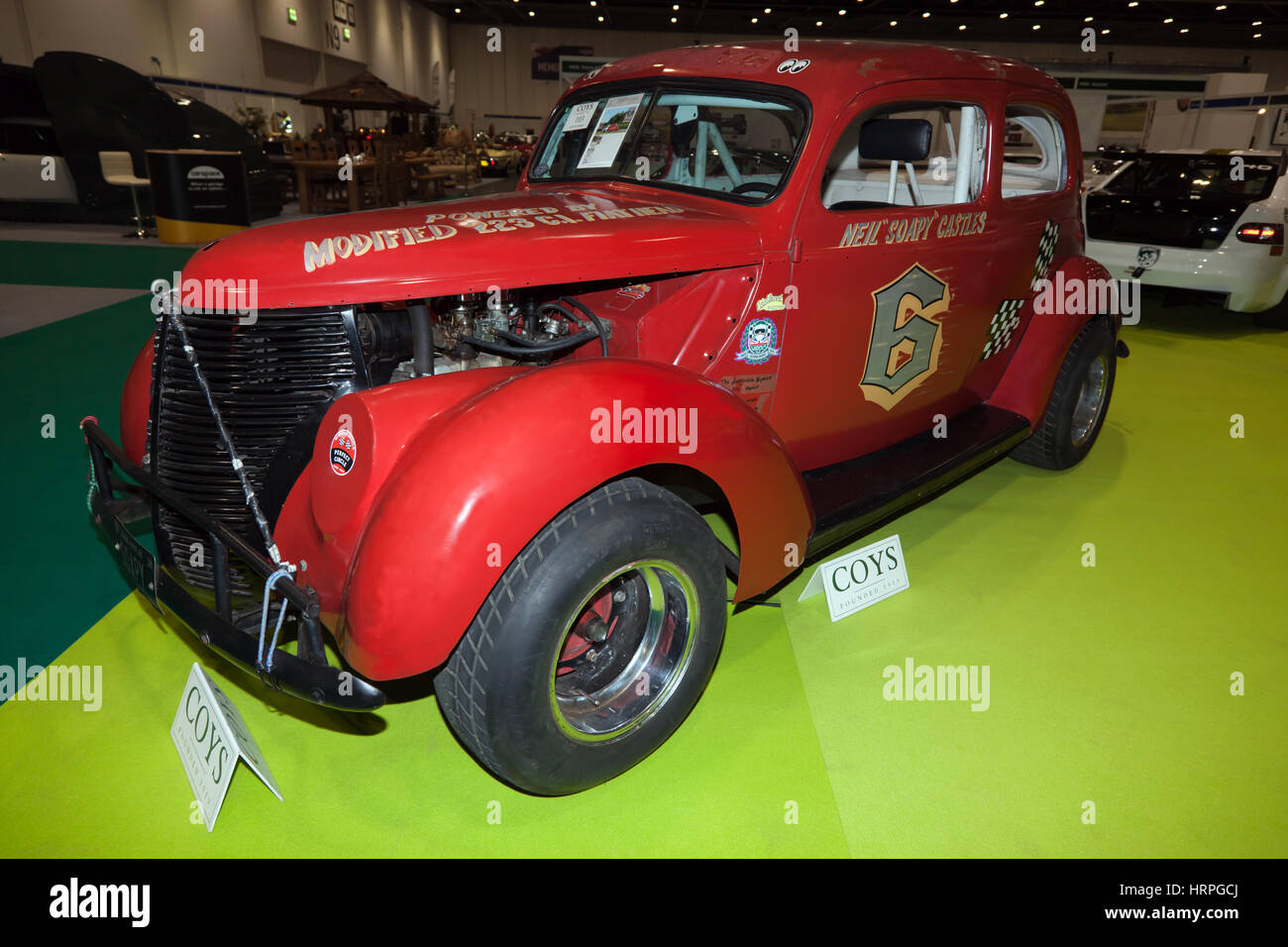 Un 1938 Ford Tudor Stockcar, Ex Niel 'Ssaponata castelli". Per la vendita mediante asta Coys in associazione con gli storici Motorsport International 2017 Foto Stock