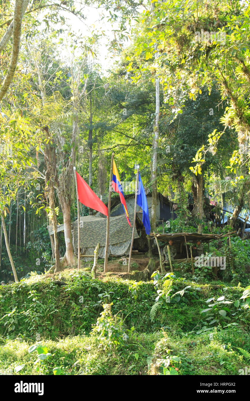 Militari colombiani Post, Ciudad Perdida, Colombia Foto Stock