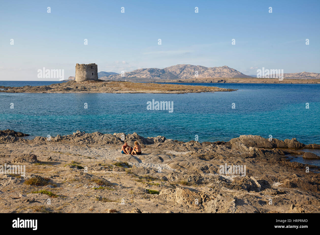 La torre della Pelosa di Stintino, Sardegna, Italia Foto Stock