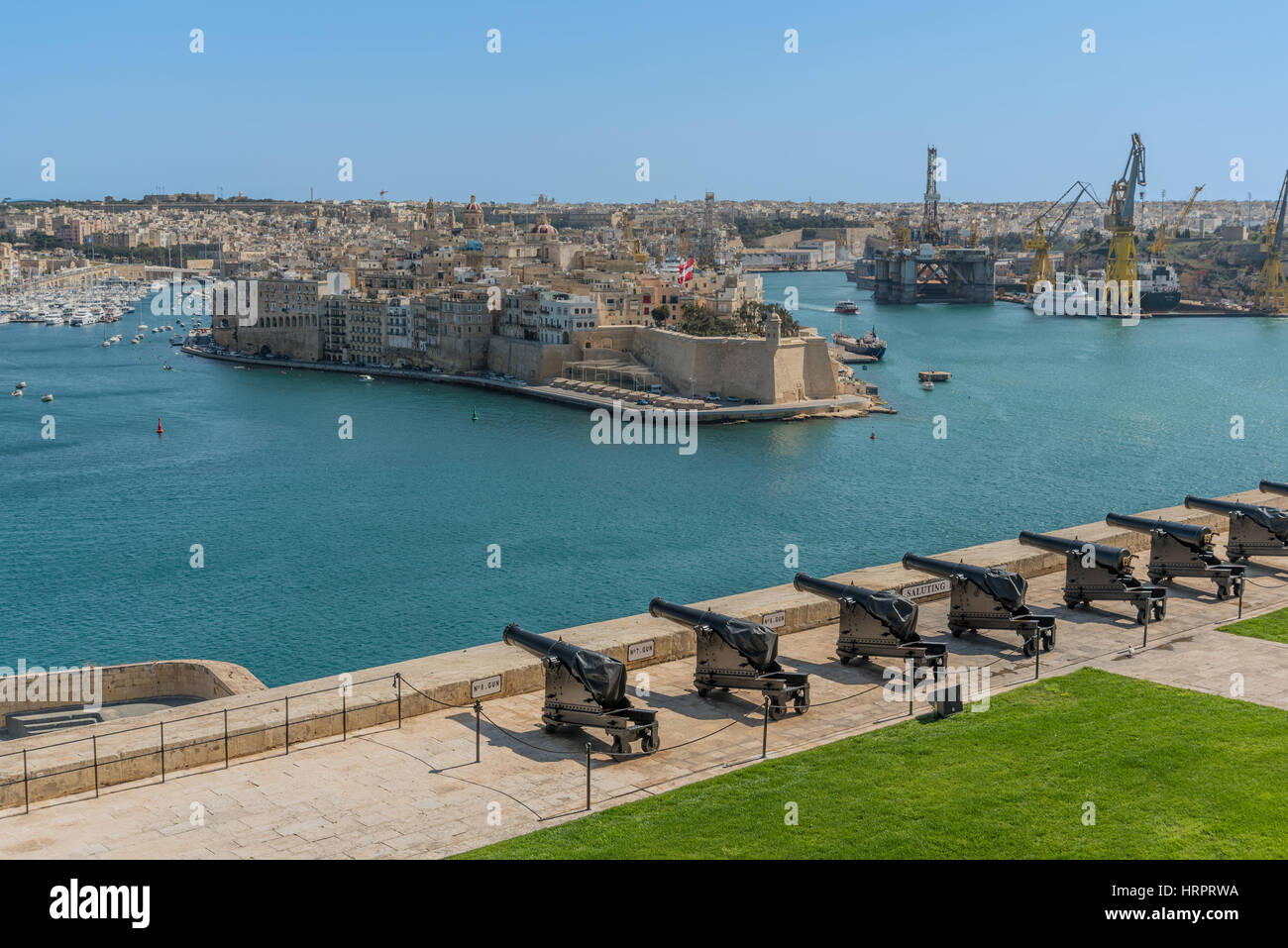 Il Grand Harbour di Malta Foto Stock