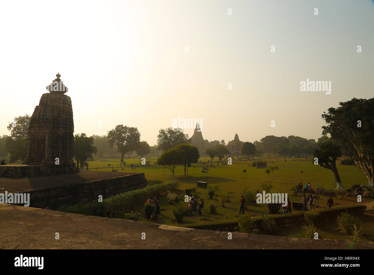 Gruppo occidentale dei templi di Madhya Pradesh, India Foto Stock