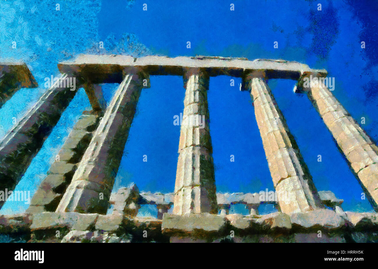 Tempio di Poseidone a Capo Sunio, Grecia Foto Stock