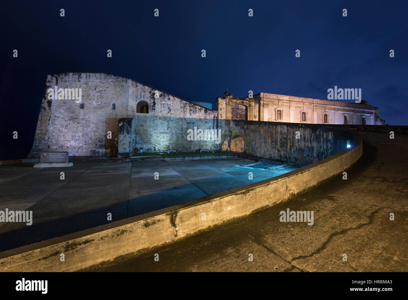 Rampa di entrata porta occidentale CASTILLO SAN CRISTOBAL SAN JUAN PORTORICO Foto Stock