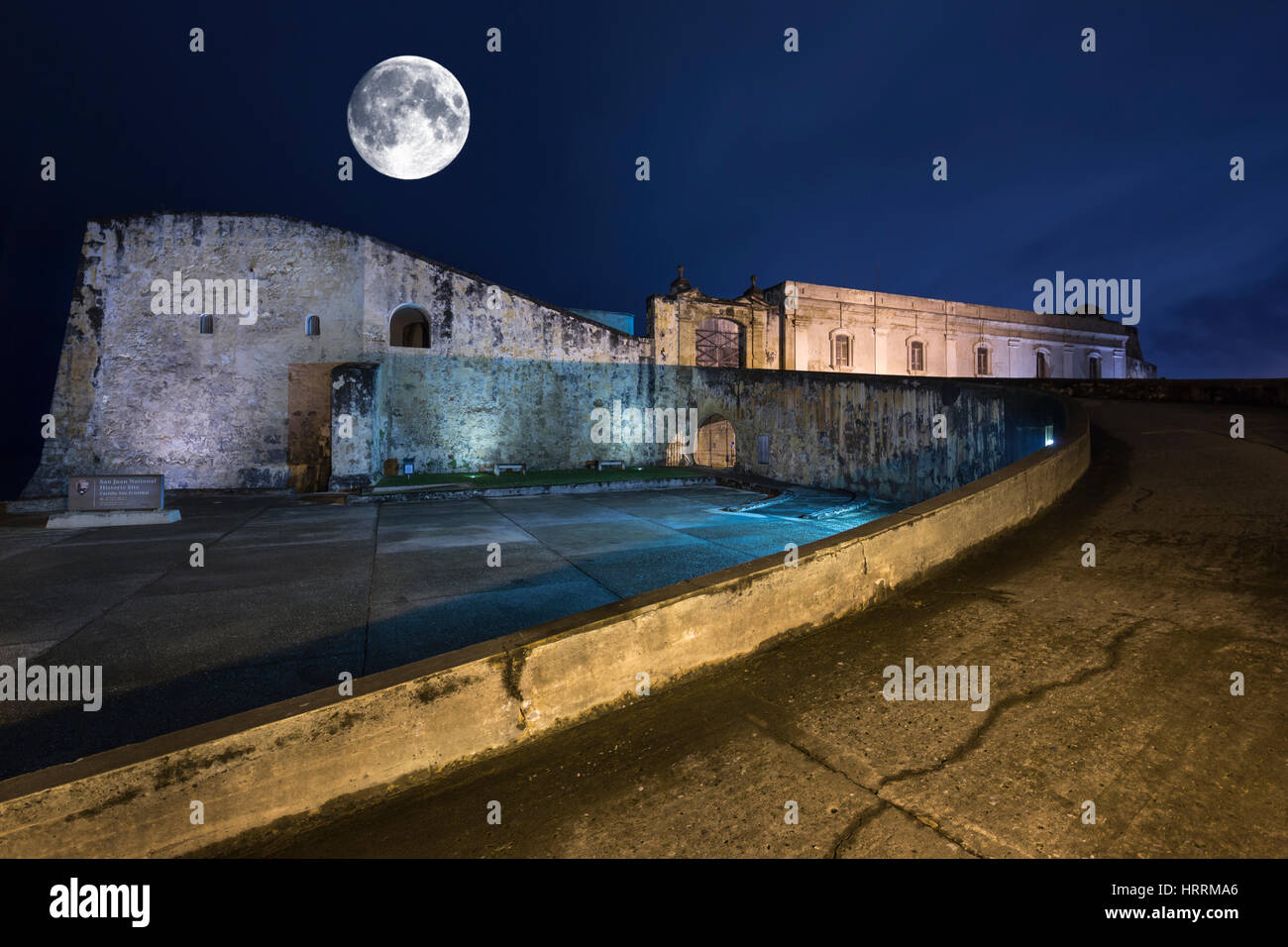 Rampa di entrata porta occidentale CASTILLO SAN CRISTOBAL SAN JUAN PORTORICO Foto Stock