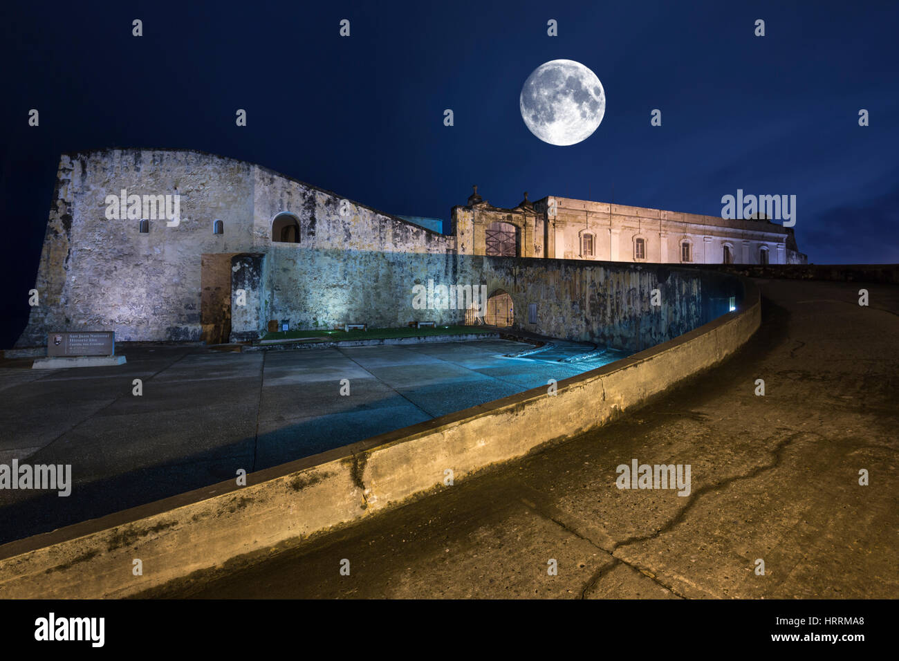 Rampa di entrata porta occidentale CASTILLO SAN CRISTOBAL SAN JUAN PORTORICO Foto Stock