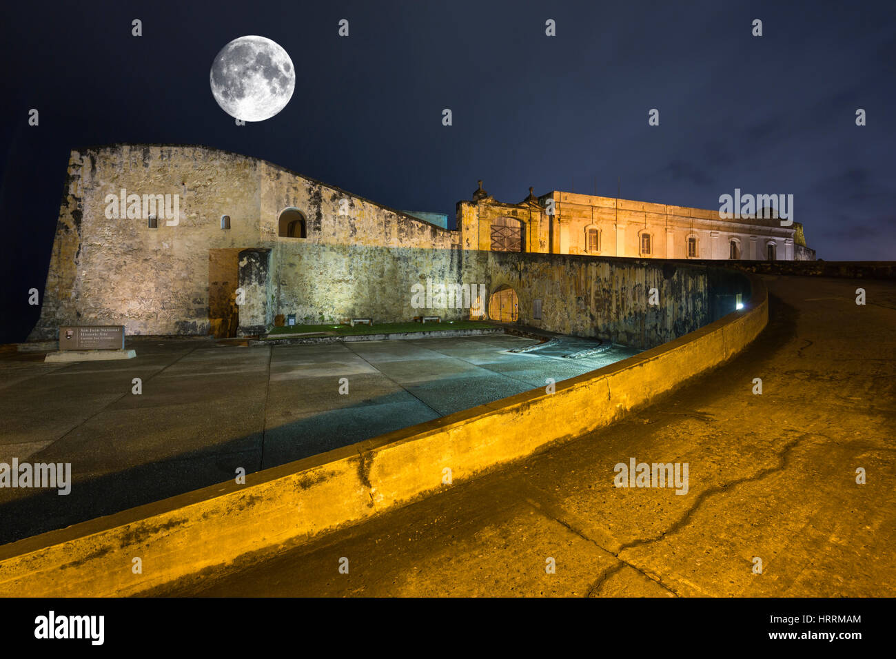 Rampa di entrata porta occidentale CASTILLO SAN CRISTOBAL SAN JUAN PORTORICO Foto Stock