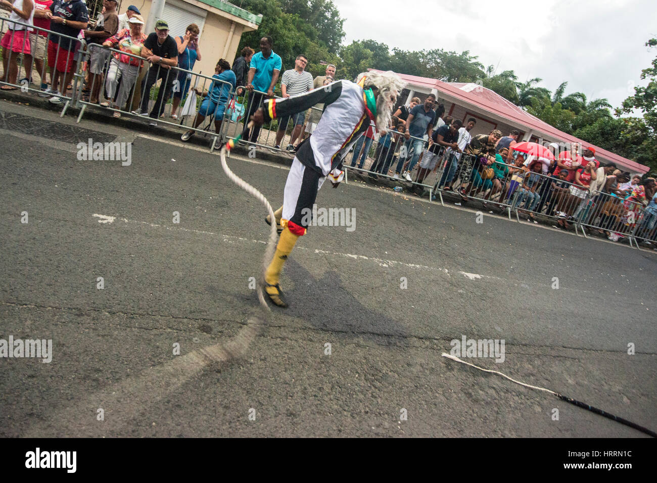 Whippers sono una parte importante del carnevale in Guadalupa Foto Stock