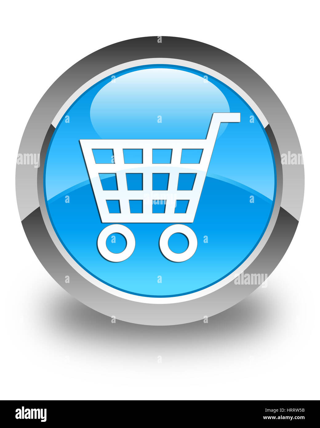 Icona del ecommerce isolati su lucido blu ciano pulsante rotondo illustrazione astratta Foto Stock