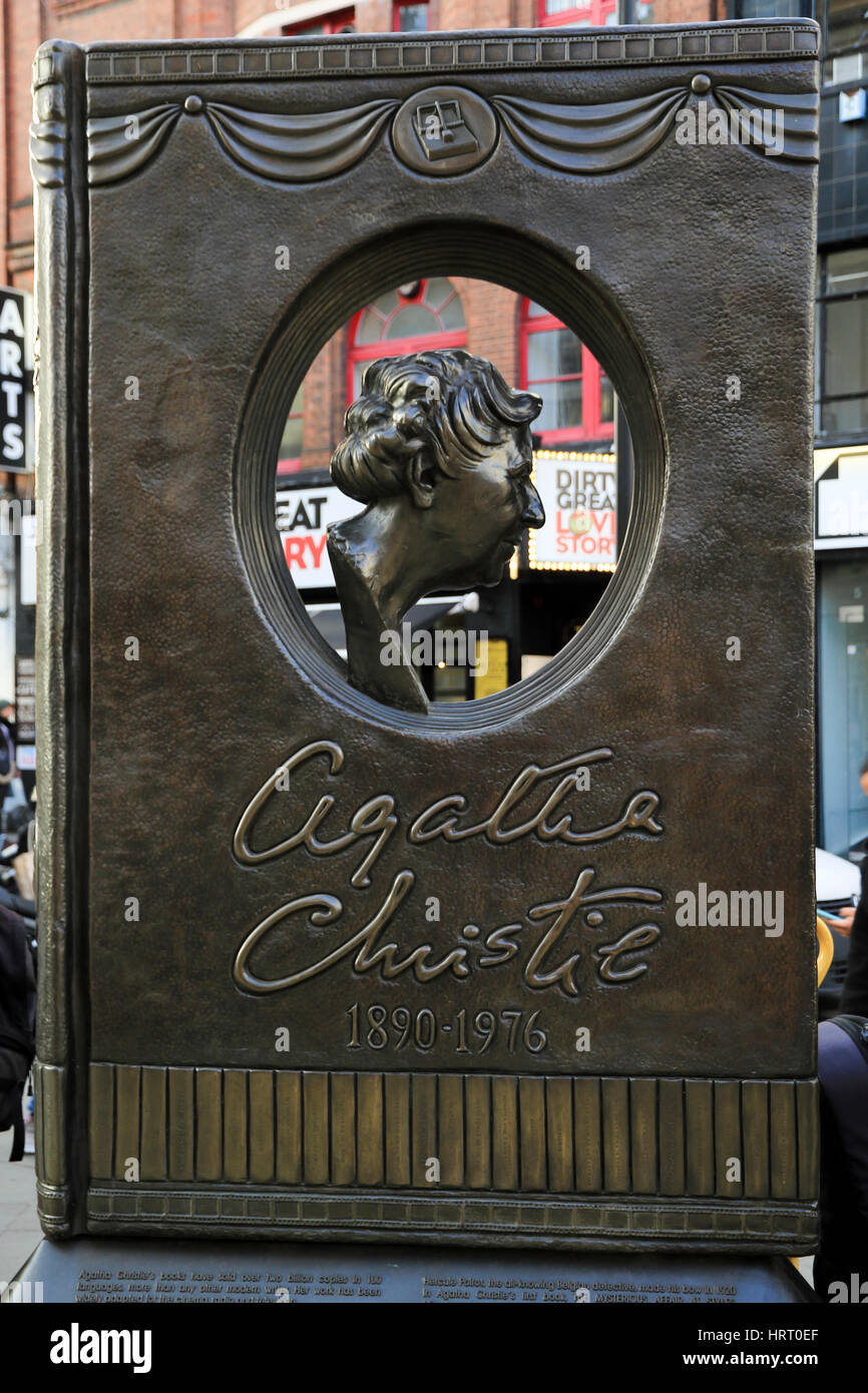 Memoriale di Agatha Christie a Londra in Covent Garden Foto Stock