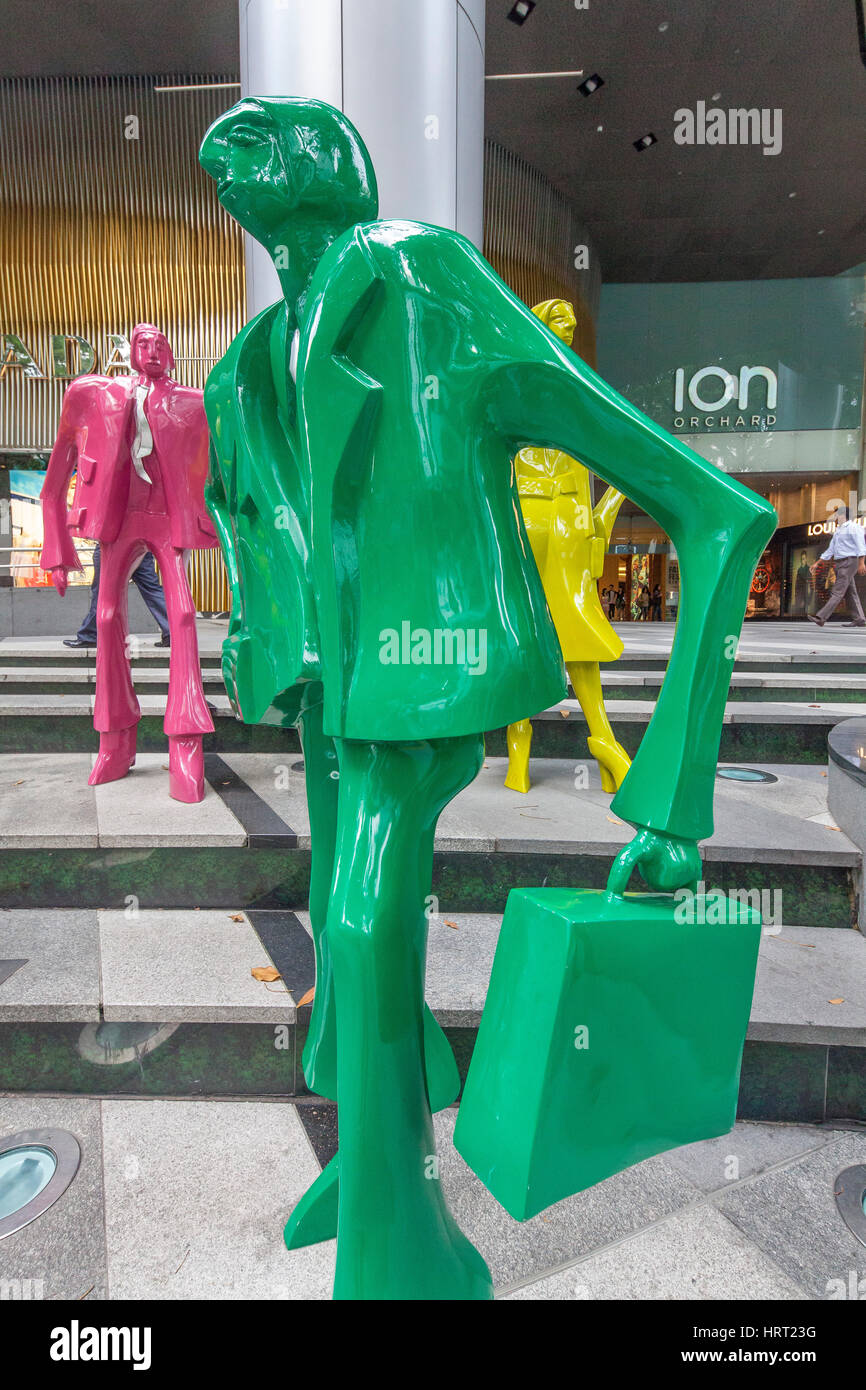 Arte nella parte anteriore dello Ion Orchard Shopping Center, Orchard Road, architettura moderna, zona centrale, il quartiere centrale degli affari, Singapore, Asia, Singapor Foto Stock