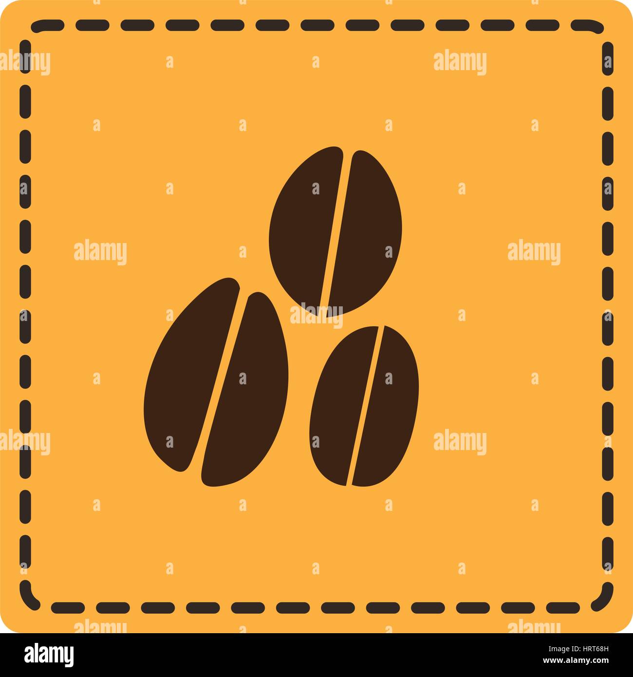Stemma Giallo grani icona del caffè Illustrazione Vettoriale