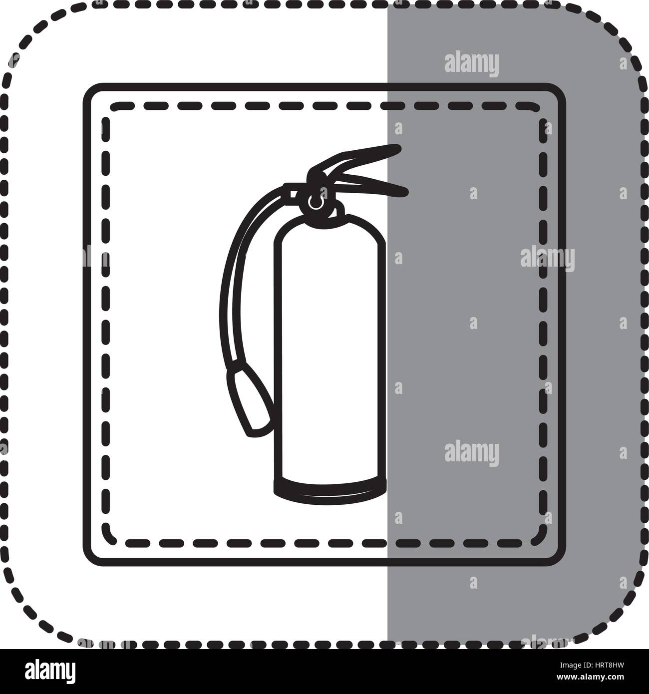 Emblema di contorno adesivo icona estintore Illustrazione Vettoriale