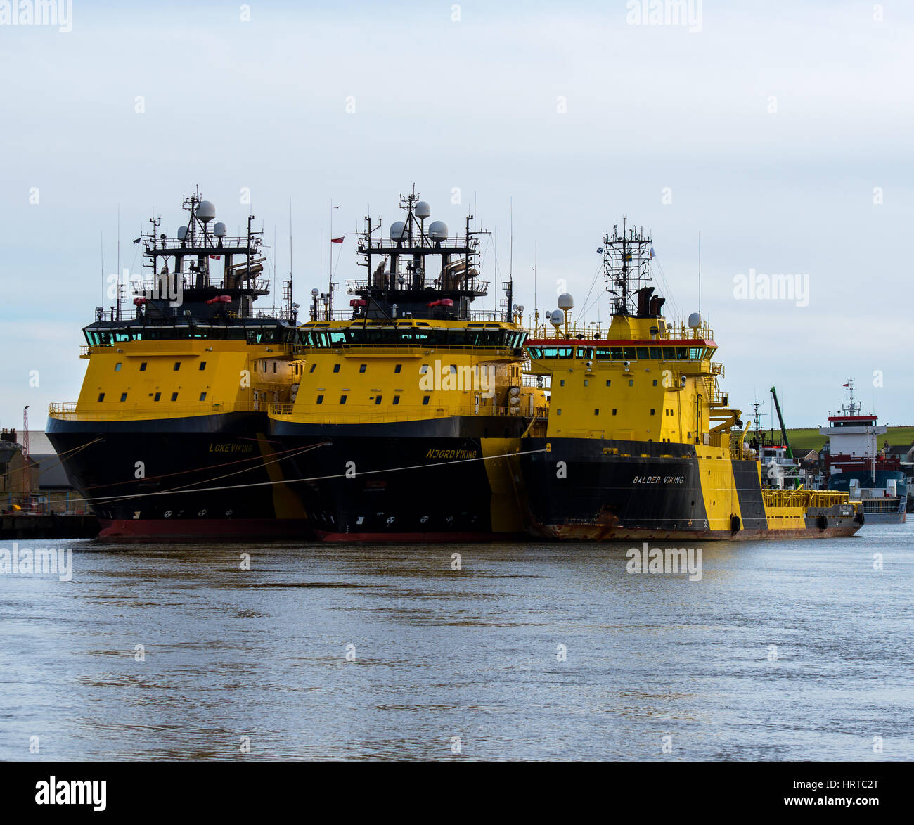 Approvvigionamento di navi per l'industria petrolifera Foto Stock