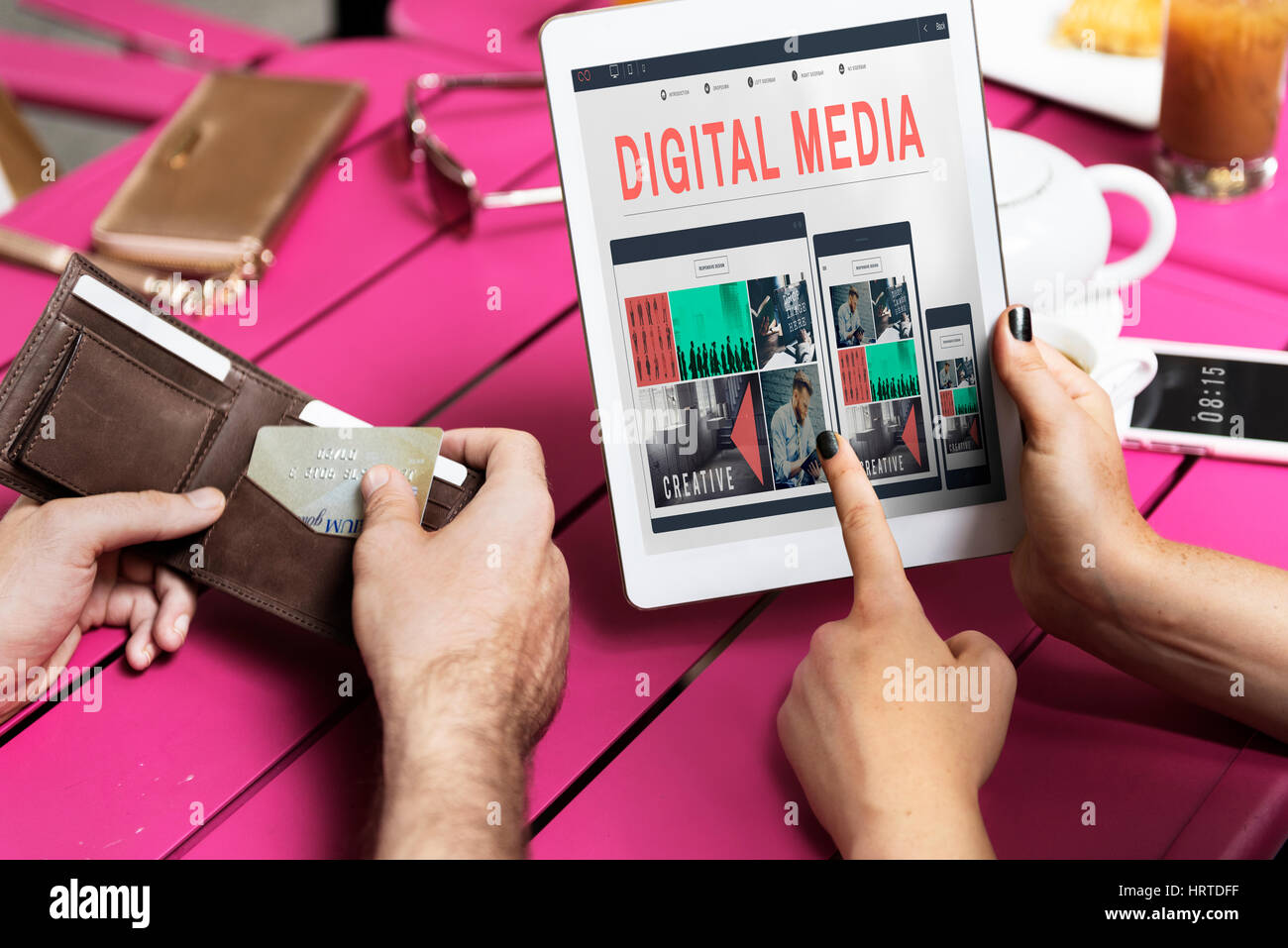 Digital Media il collegamento di rete INTERNET WWW Concept Foto Stock