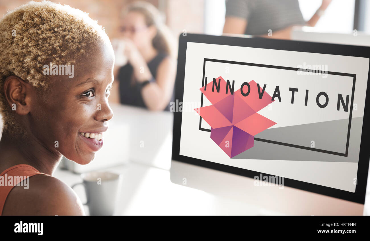 Il design creativo di idee di immaginazione e di concezione moderna Foto Stock