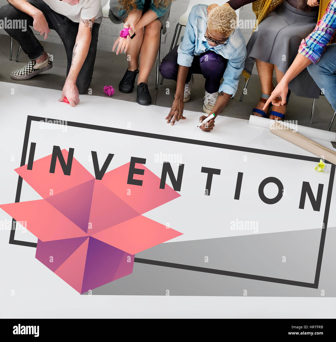 Il design creativo di idee di immaginazione e di concezione moderna Foto Stock