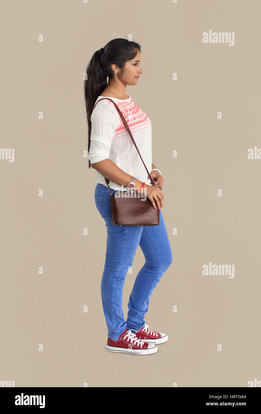 Studio spara persona gesto Lifestyle Foto Stock