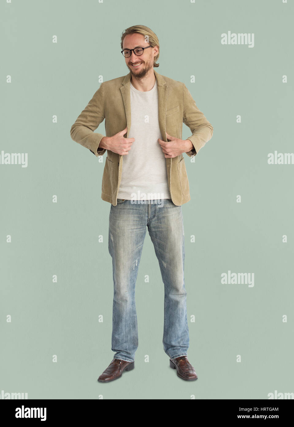 Studio spara persona gesto Lifestyle Foto Stock