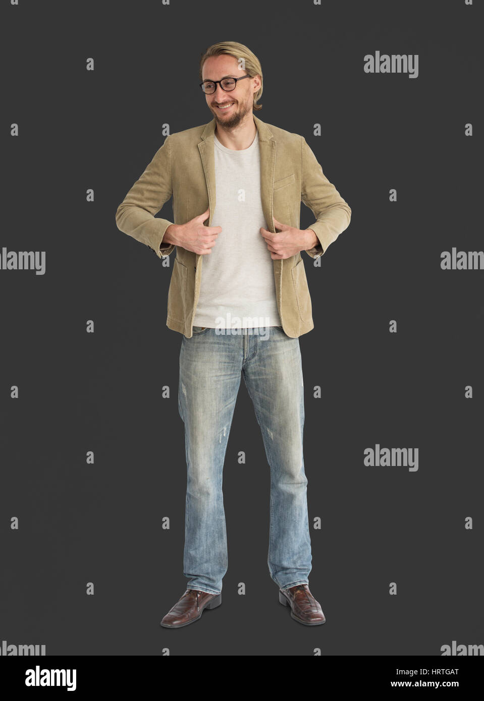 Studio spara persona gesto Lifestyle Foto Stock