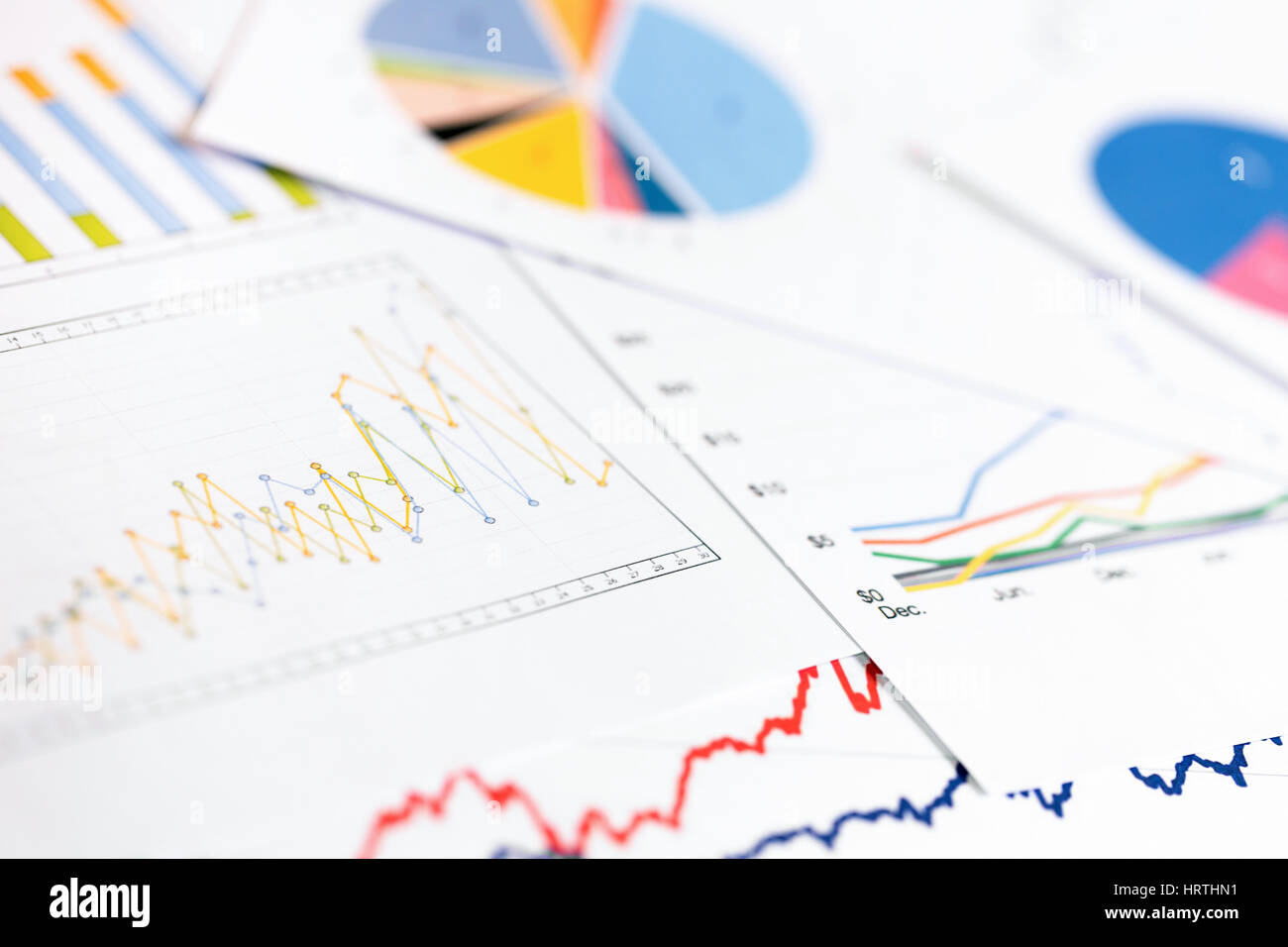 Analisi dei dati - business grafici e diagrammi Foto Stock