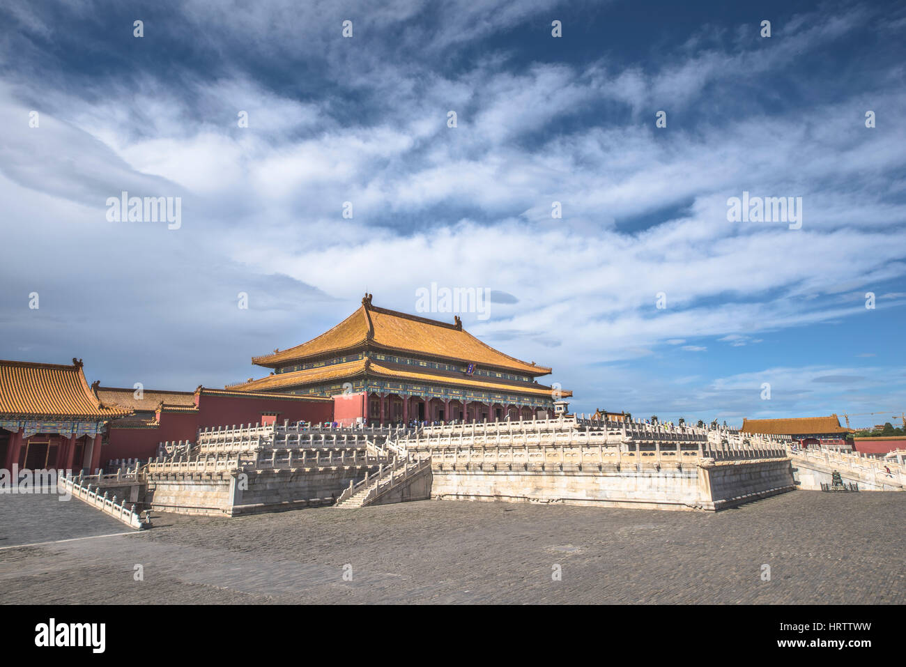 Taihe hall e la sqaure in Città proibita Foto Stock