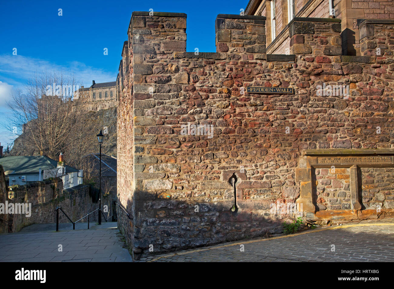 La parete Flodden, Edinburgh City wall, Scozia Foto Stock