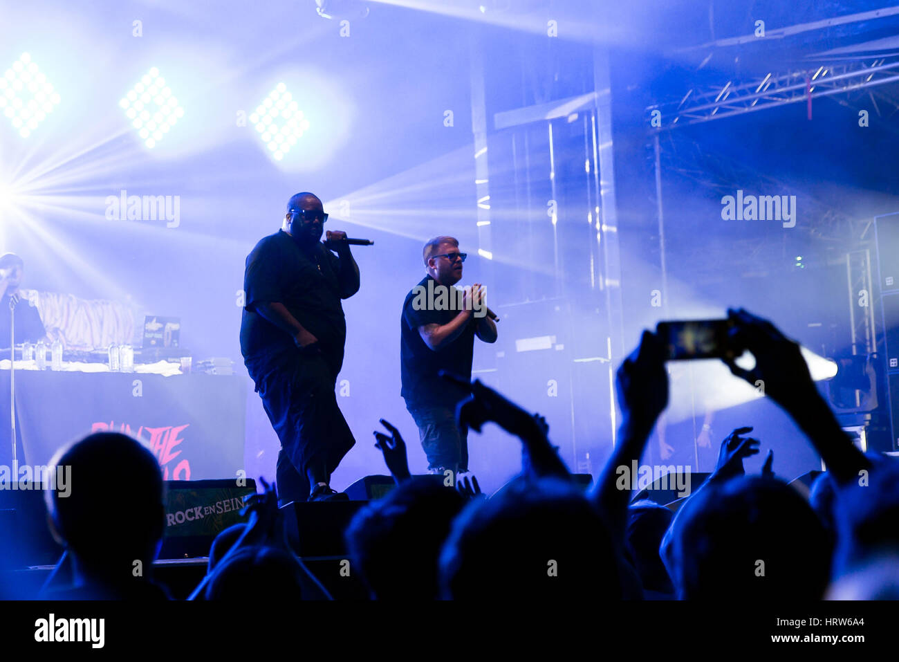 Parigi - agosto 31: Eseguire i gioielli (hip hop band) in concerto al Rock en Seine Festival il 31 agosto 2015 a Parigi, Francia. Foto Stock