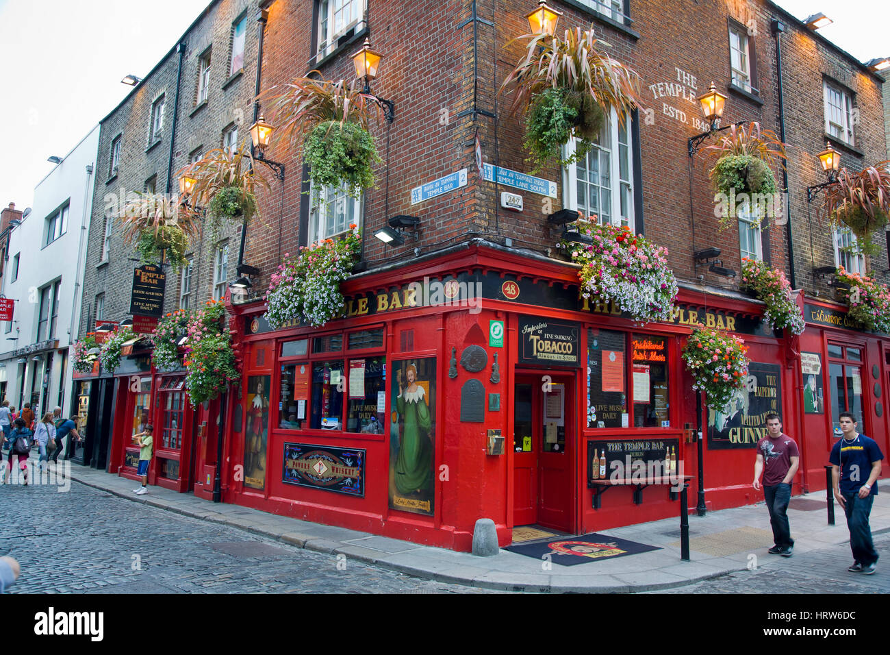 Street e pub di Temple Bar. Dublino. L'Irlanda. L'Europa. Foto Stock