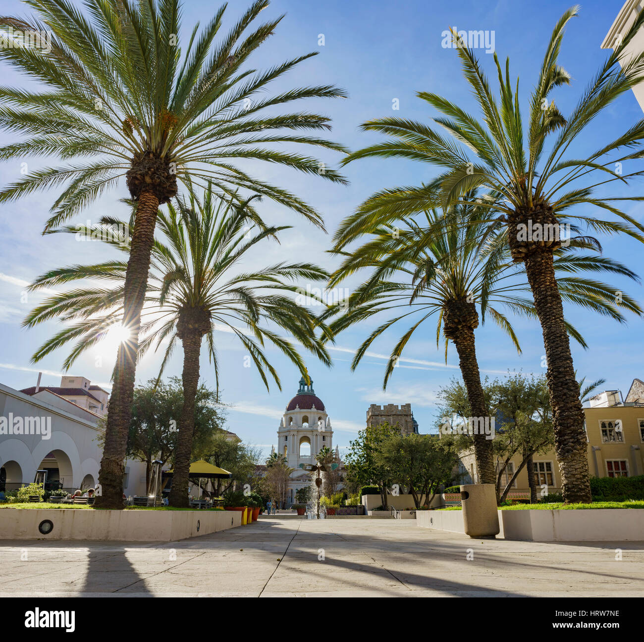 La bellissima scena del pomeriggio di Pasadena City Hall di Los Angeles, California Foto Stock
