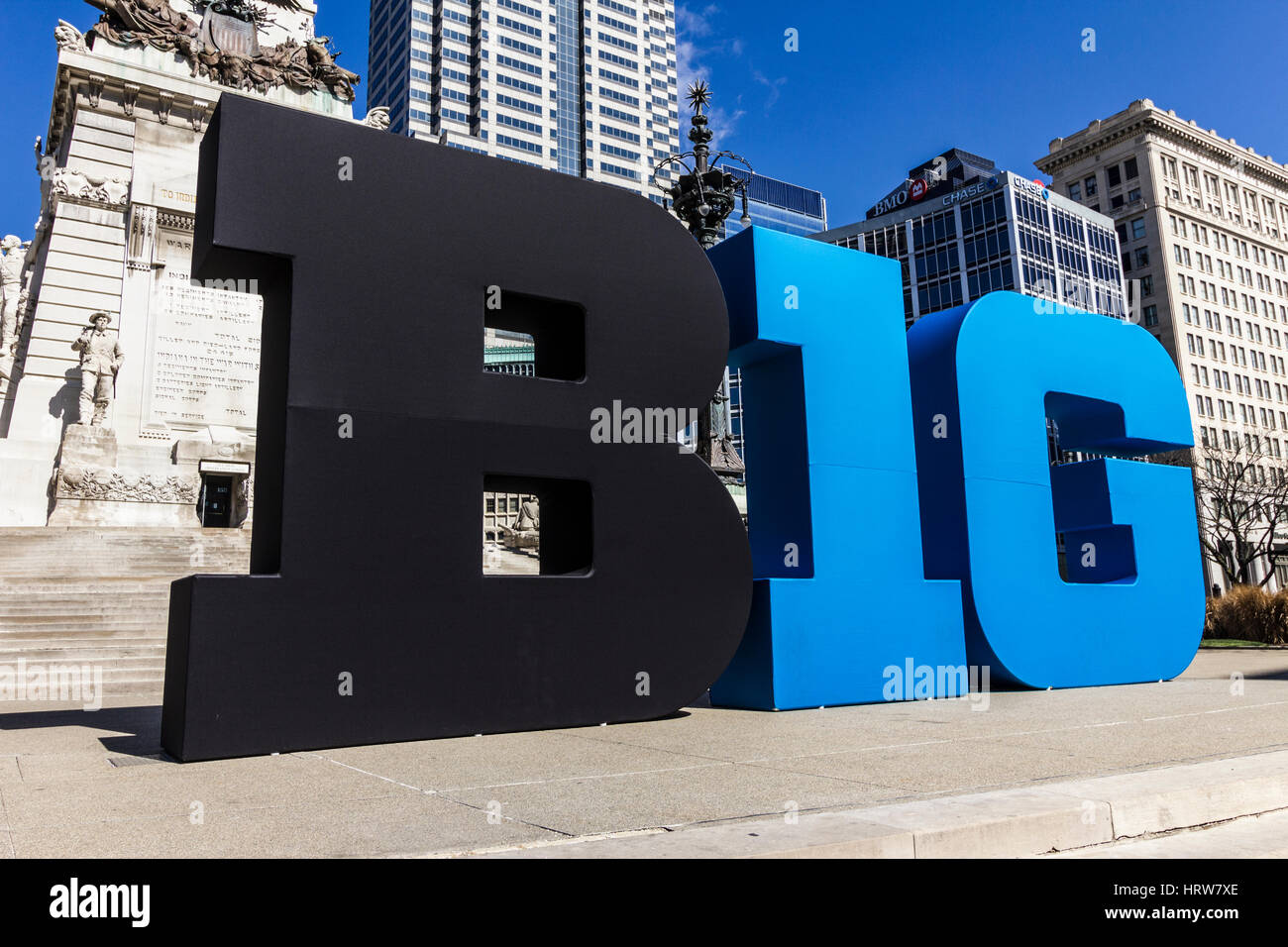 Indianapolis - Circa nel marzo 2017: grande conferenza dieci logo stilizzato anche come il grande 10 o B1G nel centro di Indianapolis ho Foto Stock