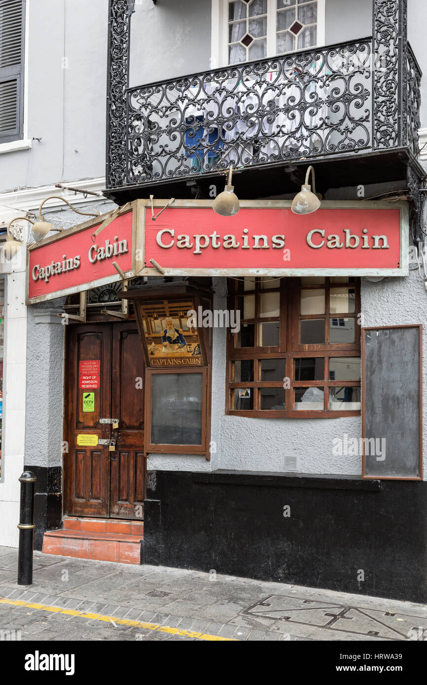 Capitani cabina, casa pubblica, Gibilterra Foto Stock