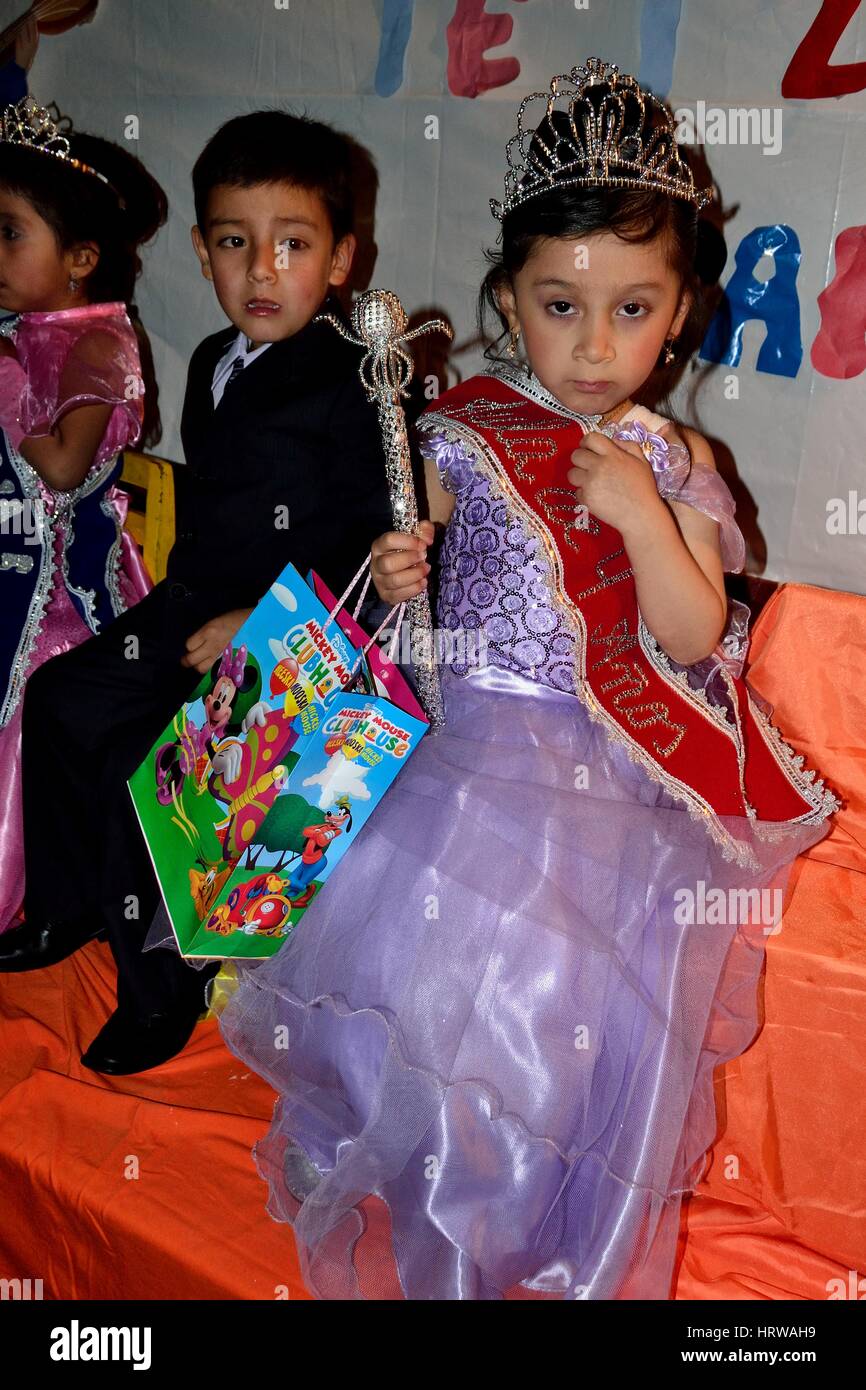 Reinado - Queen - scuola iniziale anniversario in SAPALACHE ' Las Huaringas ' - HUANCABAMBA.- Ministero di Piura - Peru Foto Stock