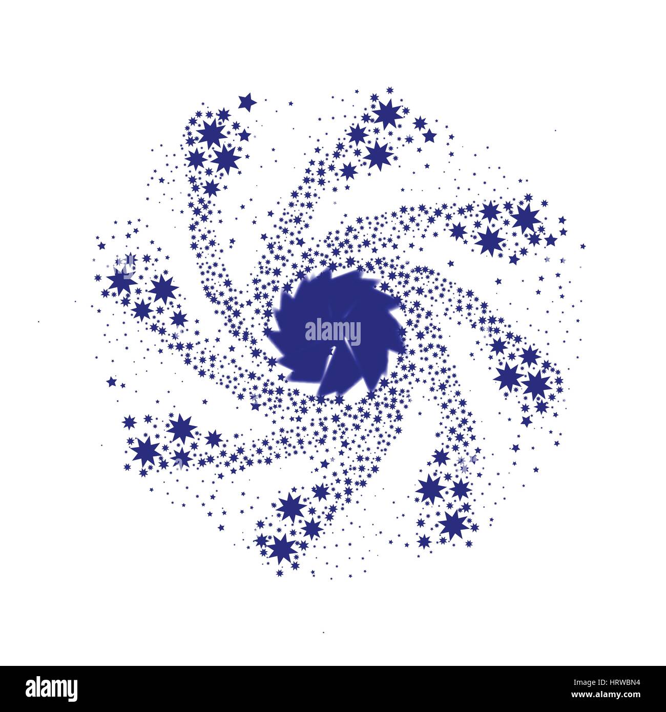 Una filatura blue star perno ruota o ruota di Catherine. Illustrazione Vettoriale