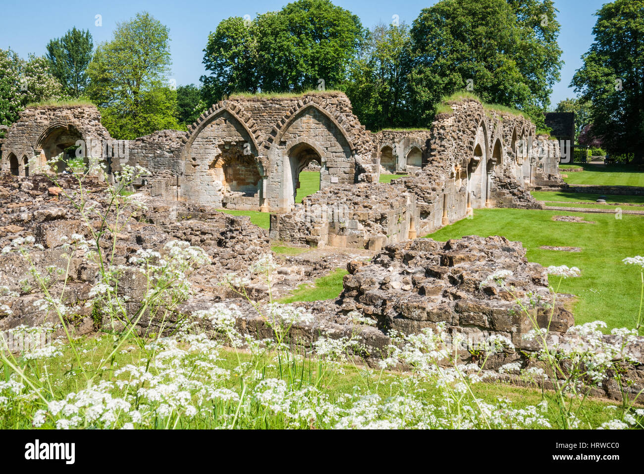 Le rovine di Hailes abbazia nei pressi di Winchcombe, Gloucestershire, Inghilterra. Regno Unito. Foto Stock