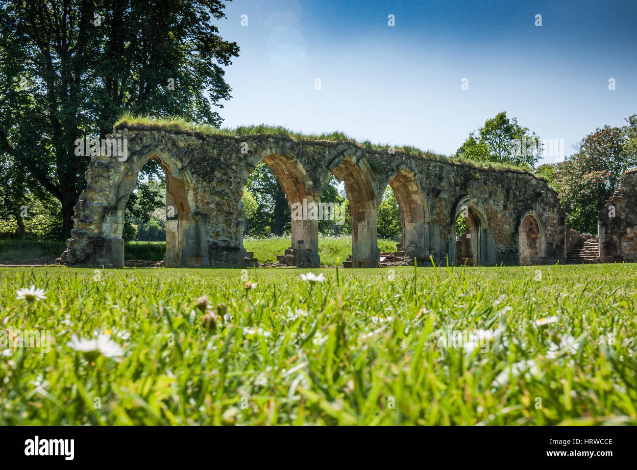 Le rovine di Hailes abbazia nei pressi di Winchcombe, Gloucestershire, Inghilterra. Regno Unito. Foto Stock