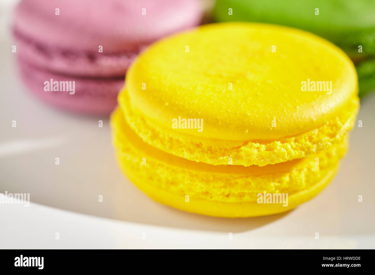 Il francese macaron i cookie Foto Stock