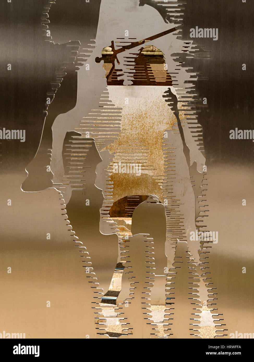 Verso la quiete - moderno re richard iii scultura in acciaio da dallas pierce quintero architects, cattedrale di Leicester, Leicester, England, Regno Unito Foto Stock