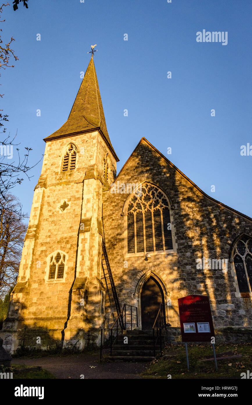 St James Church, North Cray, morchie Cray Prati, Bexley, Kent Foto Stock