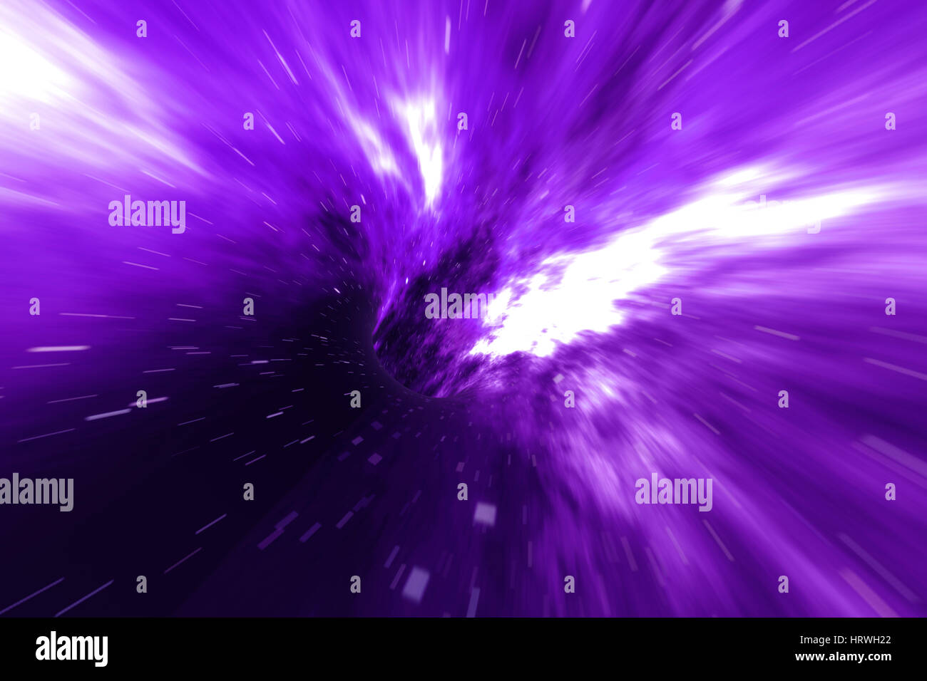 Cosmic wormhole, spazio concetto di viaggio, a forma di imbuto tunnel che può collegare un universo con un altro, rendering 3D Foto Stock