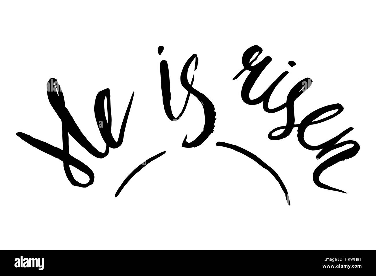 Egli è risorto. Scritto a mano il calligraphy. Sfondo di pasqua. Disegnata a mano il testo. Pasqua motivazione cristiana. Illustrazione Vettoriale. Illustrazione Vettoriale